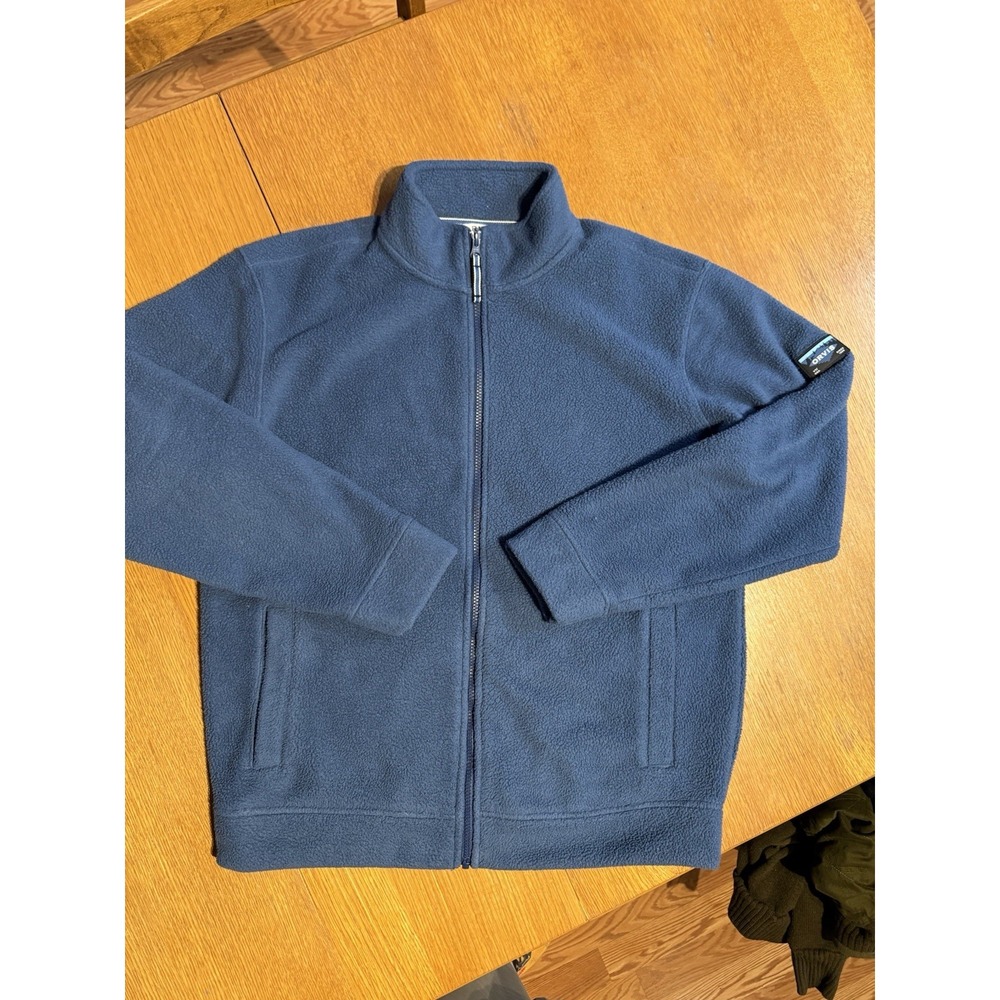 Orvis Full Zip Fleece Jacket Mens M Blue VT‎ USA Patch Outdoor Soft Layer